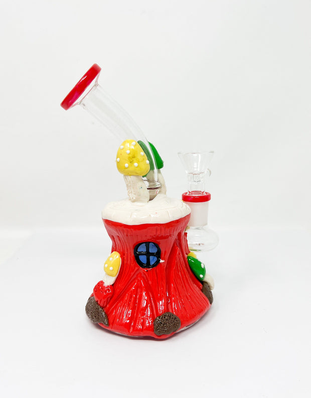 Magical Mushroom Cottage Glass Water Pipe/Dab Rig