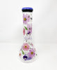 Purple Dried Floral 12in Glass Water Pipe/Bong