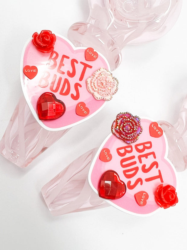 Pink Best Buds Glass Hand Pipe Set