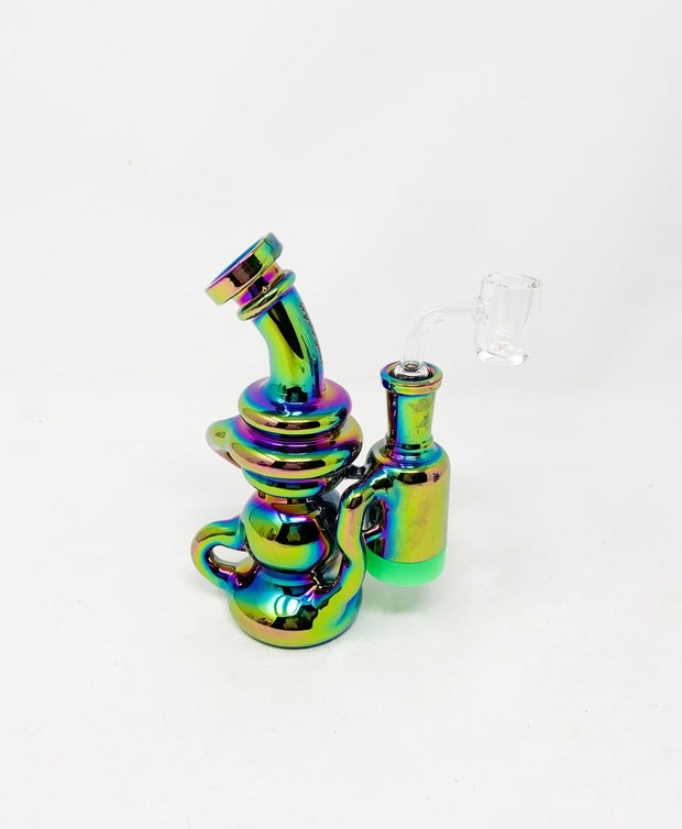 Crystal Glass Iridescent Reclaimer Recycler Glass Water Pipe/Dab Rig