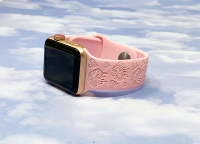Lip Drip Hearts Engraved Silicone Apple Watch Band