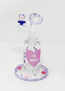Be Mine Valentine Purple 6.5in Bent Neck Glass Water Hand Pipe/Dab Rig