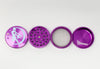 Purple Herb Grinder Iridescent Opal Holographic Moon Crystal 4 Piece 55mm W/ Cleaning Tool