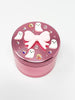 Pink Ghost Crystal Herb Grinder Custom Black Spice Grinder 4 Piece 55mm W/ Cleaning Tool