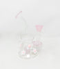 Pink Daisies 6in Glass Water Pipe/Dab Rig