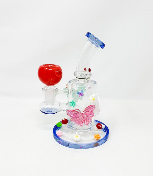 Blue Enchanted Wonderland Bent Neck Glass Water Pipe/Rig