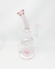 StayLit Pink 3 Chamber Recycler Glass Hand Pipe/Dab Rig