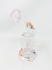 Pink StayLit Rainbow Swarovski Crystal Pearls 8.5in Bent Neck Glass Water Hand Pipe/Dab Rig