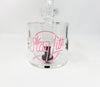 Pink StayLit Glitter Weed Leaves 6in Barrell Glass Water Hand Pipe/Dab Rig