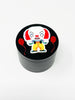 Spooky Clown Herb Grinder Custom Black Spice Grinder 4 Piece 55mm W/ Cleaning Tool
