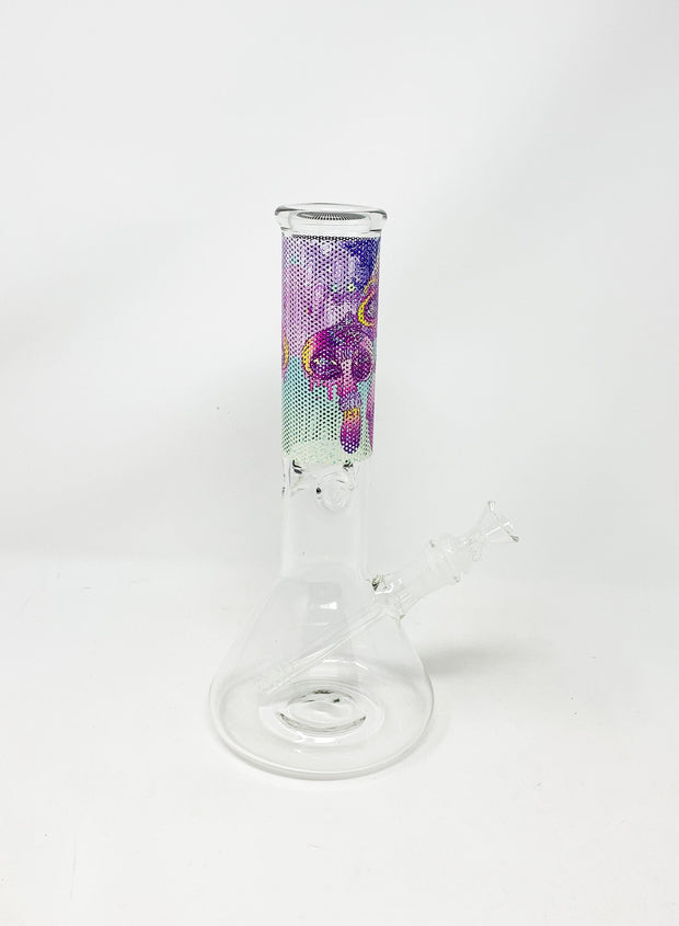 Psychedelic Mushroom Beaker Glass Water Pipe/Bong
