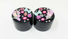 Best Buds Crystal Herb Grinder Custom Black Spice Grinder 4 Piece 55mm W/ Cleaning Tool