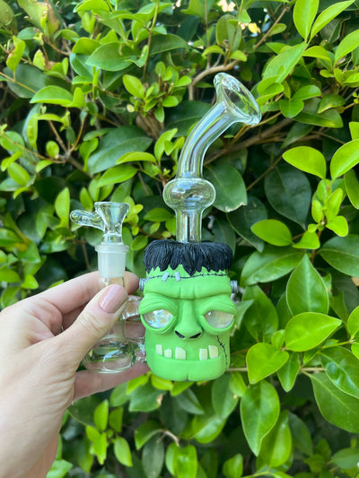 Mr Frankenstein Bent Neck Glass Water Pipe/Rig