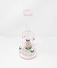 Pink Watermelon Crystals and Charms Glass Water Pipe/Dab Rig