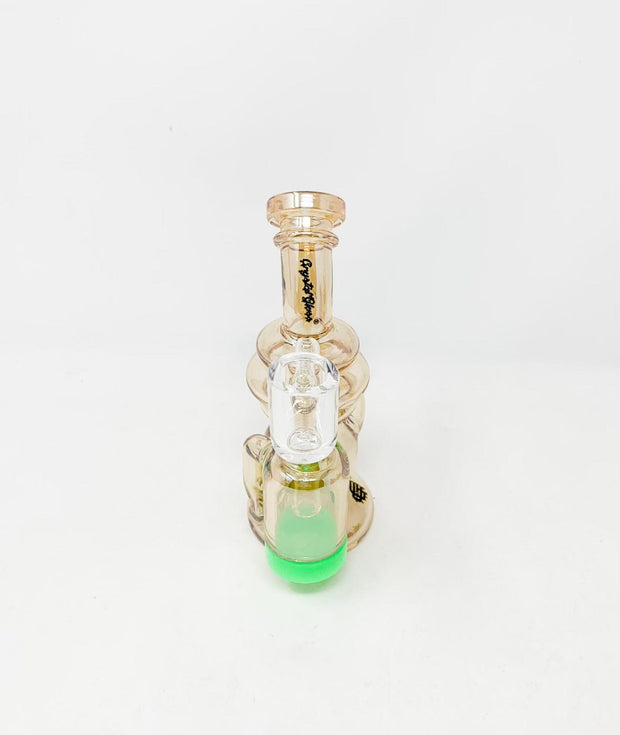 Crystal Glass Iridescent Reclaimer Recycler Glass Water Pipe/Dab Rig