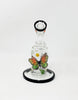 Black Floral Butterflies Bent Neck Glass Water Hand Pipe/Dab Rig