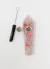 Rose Quartz Crystal Hand Pipe Peace Flowers Swarovski Crystal
