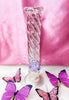 Iridescent Swirl Butterfly Straight Tube Glass Water Pipe/Bong