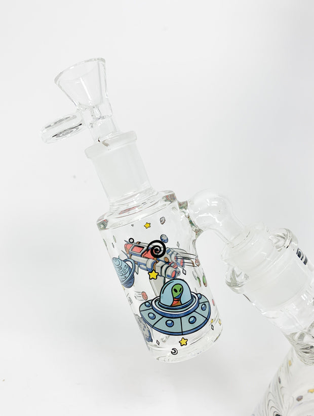 Wormhole Astronaut Space Beaker Glass Water Pipe 16in Bong