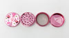 Pink Herb Grinder Sweet Heart Glitter Custom 4 Piece 55mm W/ Cleaning Tool