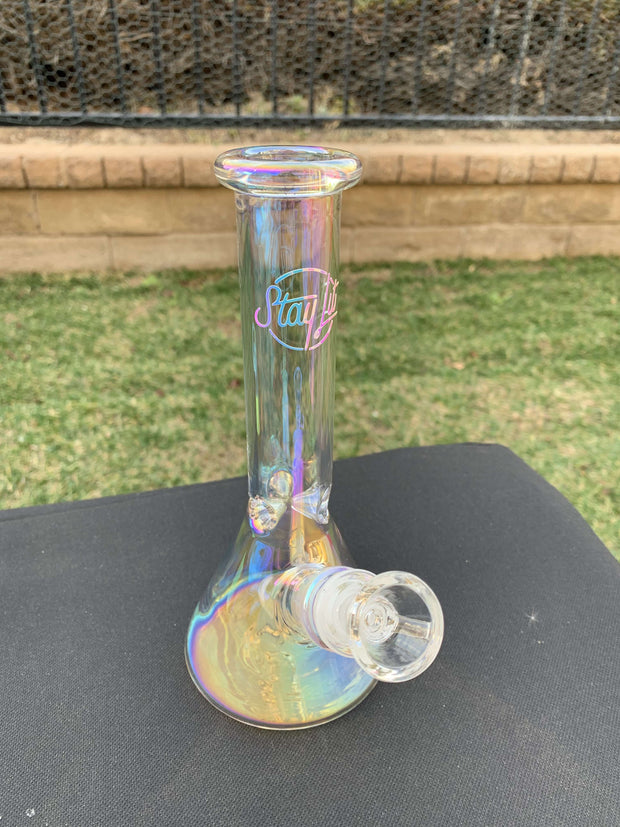 StayLit Iridescent 10in Beaker Glass Water Pipe/Bong