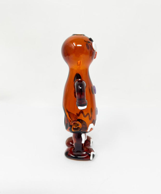 Angry Gingerbread Glass Hand Pipe