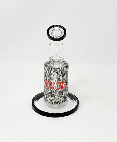 StayLit Money Perforated Vinyl 6.5in Bent Neck Glass Water Hand Pipe/Dab Rig