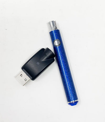 510 Threaded Battery Blue Glitter Blue Crystal Starter Kit