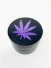 Herb Grinder Purple Weed Leaf Glitter Custom Spice Grinder 4 Piece 55mm W/ Cleaning Tool