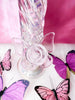 Iridescent Swirl Butterfly Straight Tube Glass Water Pipe/Bong