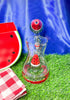 Red Watermelon 8in Glass Water Pipe/Dab Rig