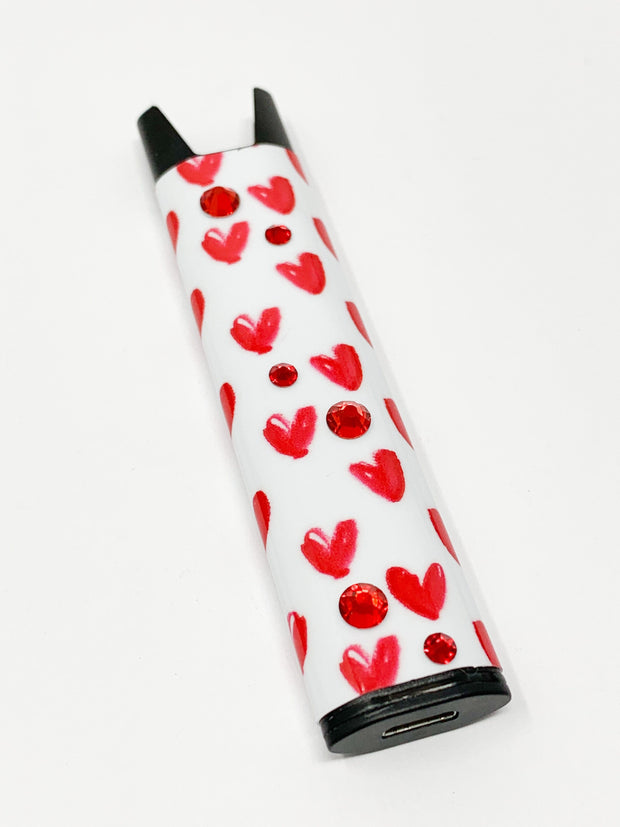 Stiiizy Pen Red Hearts Red Crystal Battery Starter Kit