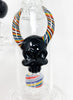 Rainbow Skull and Horns Glass Water Pipe/Dab Rig