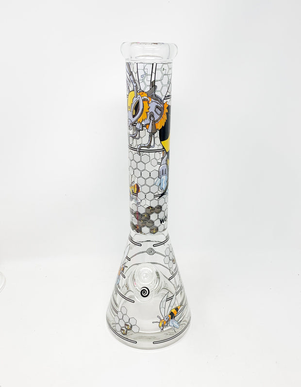 Wormhole Robotic Bee Beaker Glass Water Pipe 16in Bong