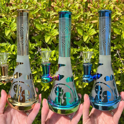 Rainbow Iridescent Mad Scientist Glass Water Pipe/Dab Rig