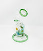 Green Dried Flowers Bent Neck Glass Water Hand Pipe/Dab Rig