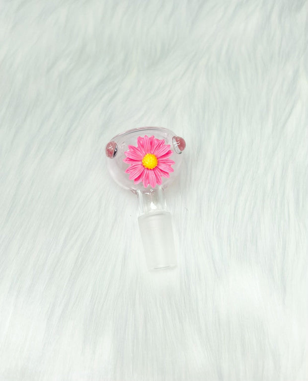 Pink Daisy 14mm Glass Bowl