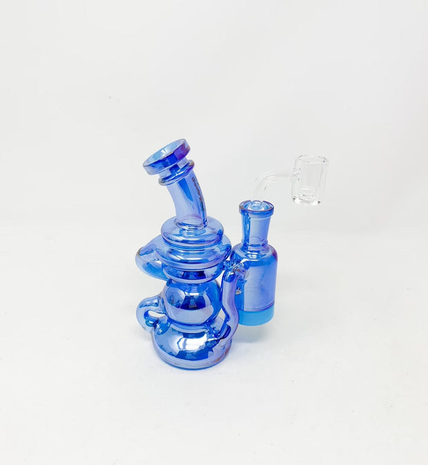 Crystal Glass Iridescent Reclaimer Recycler Glass Water Pipe/Dab Rig