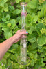 StayLit Pink Double Perc 18in Beaker Glass Water Pipe/Dab Rig