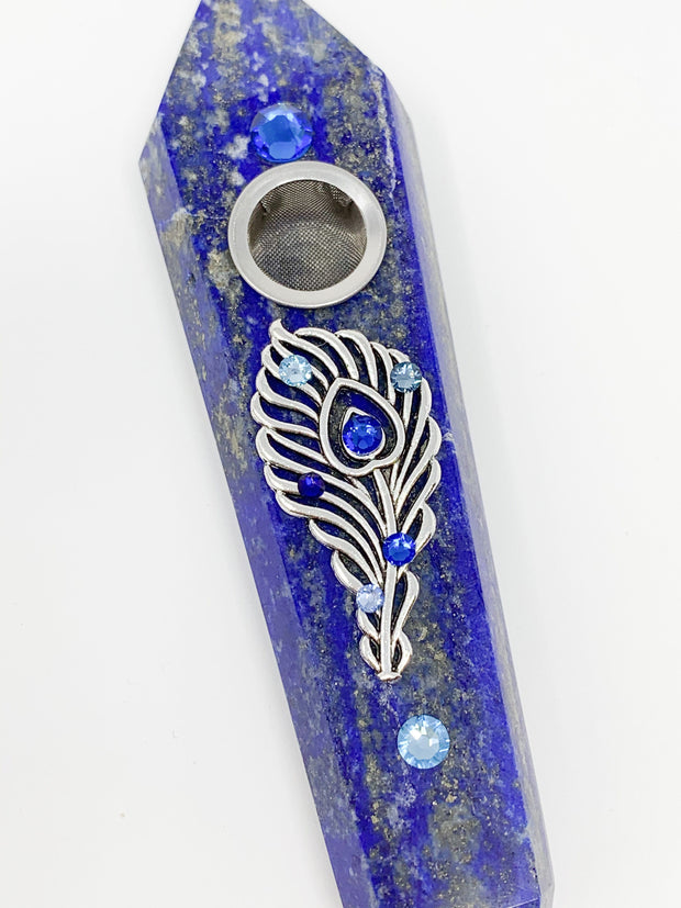 Blue Goldstone Crystal Gemstone Pipe For Sale