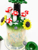 Los1Glass Red Mushroom Sunflower Tree Heady Glass Water Pipe/Dab Rig