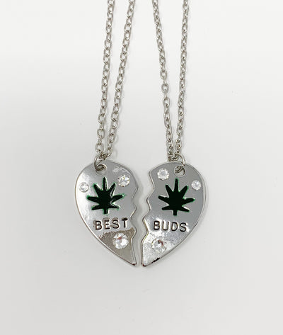 Swarovski Crystal Best Buds Silver Necklace