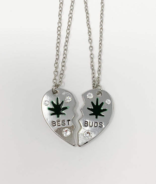 Swarovski Crystal Best Buds Silver Necklace
