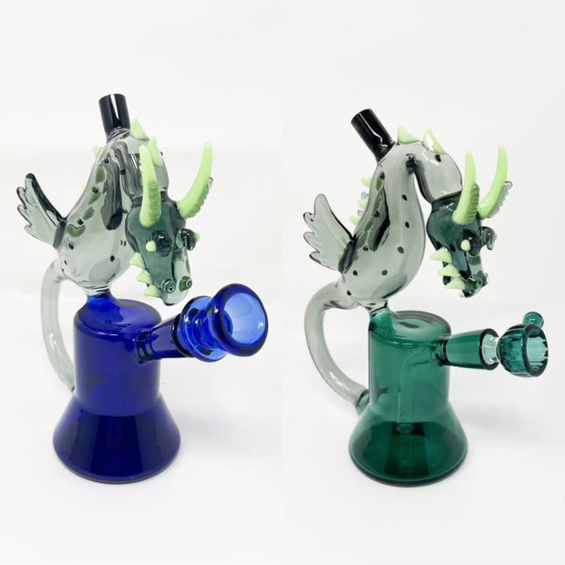 Smoked Dragon Recycler Glass Water Pipe/Dab Rig