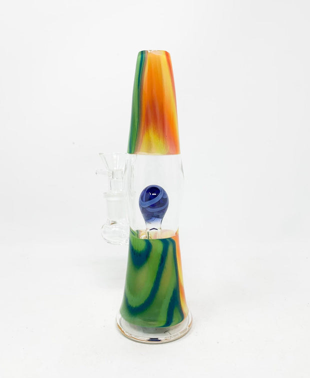 Guru Glass Orange Green Swirl Lamp Heady Glass Water Pipe/Rig