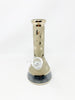 Gold Metallic Weed Leaves Beaker Glass Water Pipe 8.5in Bong