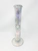 Rainbow Iridescent Weed Leaves StayLit 12in Floral Beaker Glass Water Pipe/Bong