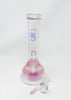 Pink StayLit Holographic Opal Crystal 12in Beaker Glass Water Pipe/Bong
