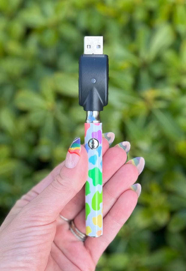 510 Threaded Battery Rainbow Cow Print Starter Kit