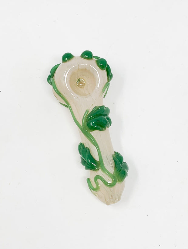Floral Leaf Ivy Glass Hand Pipe